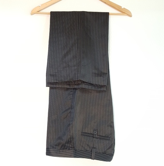 BR Pinstripe Banana Republic Satin Wide Leg Pant - Picture 1 of 8